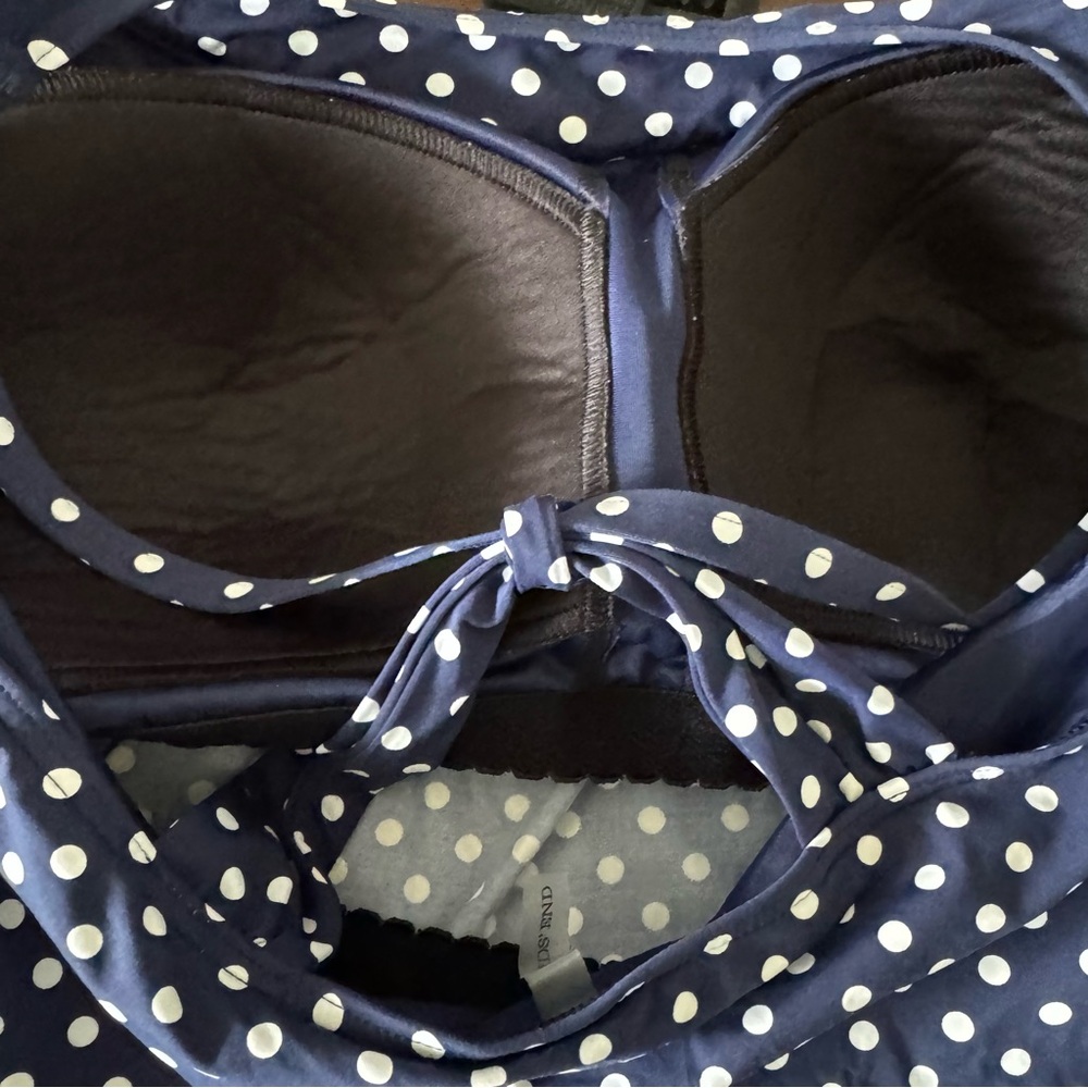LANDS’ END Size 20W Navy Polka Dot Tankini Swimsuit Set w/ Short Bottom - Picture 5 of 6